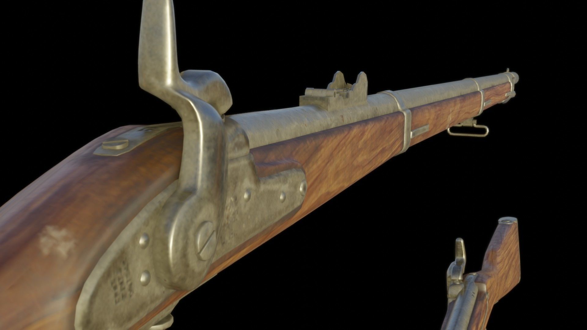 Springfield M1842 Low-poly 3D model_4