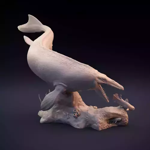 Mosasaur hunting Coelacanth 3D print model