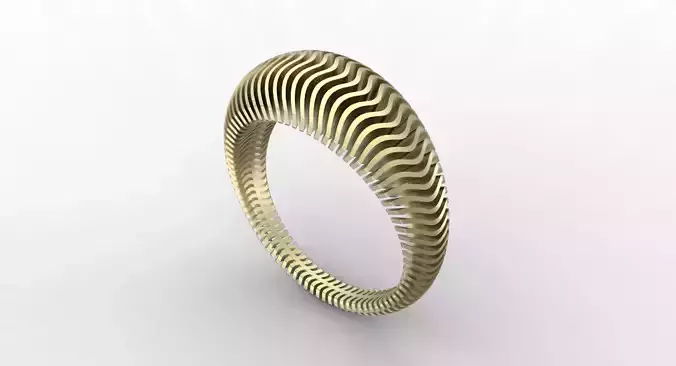 Ring 1 gold with wave pattern
