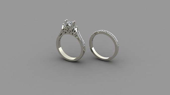 Classic Vintage Wedding Engagement Ring  3D print model