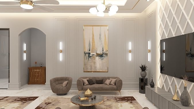 Living Room 3D model 5