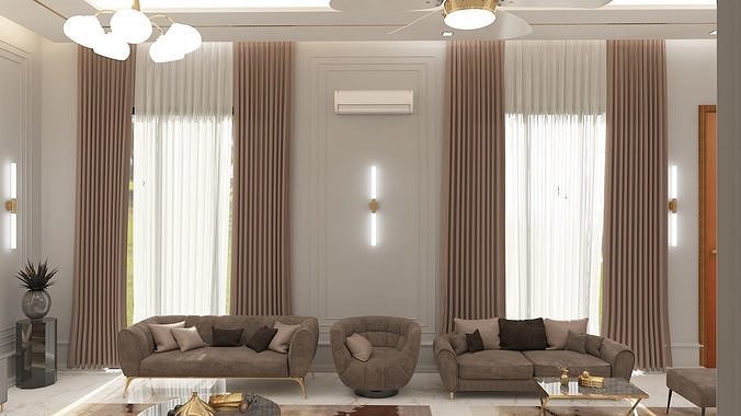 Living Room 3D model 4
