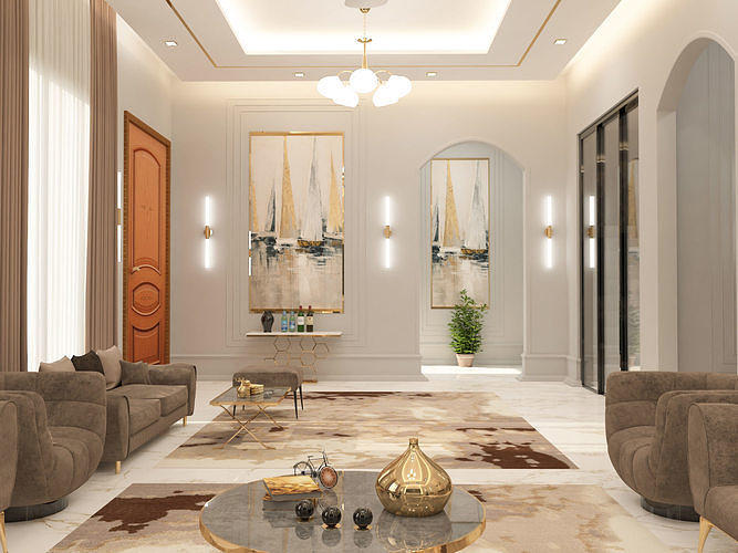 Living Room 3D model 2