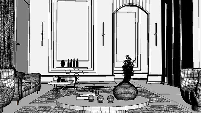 Living Room 3D model 7