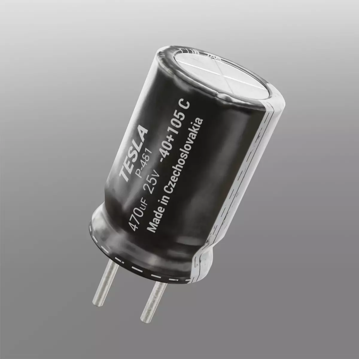 Capacitor Electronic Component High and Low-poly 3D model_0