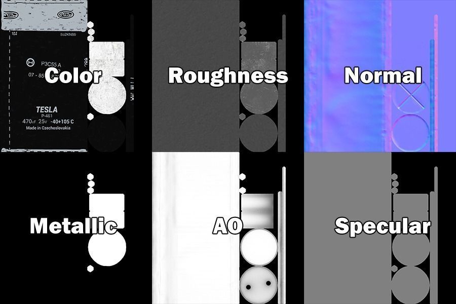 Capacitor Electronic Component High and Low-poly 3D model_6