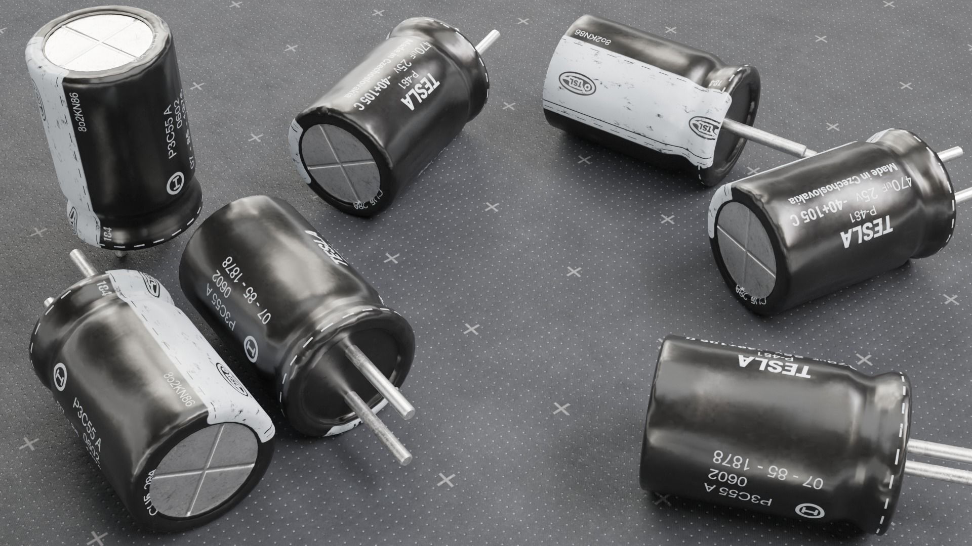 Capacitor Electronic Component High and Low-poly 3D model_3