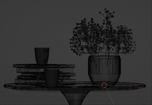 Gypsophiles scene 3D model_4