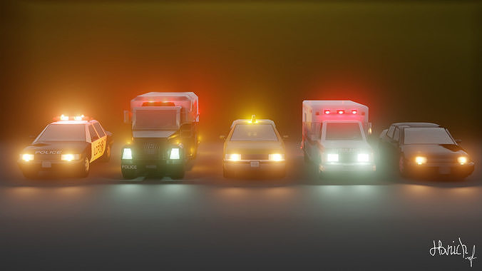 GTA 3 car pack  Low-poly 3D model