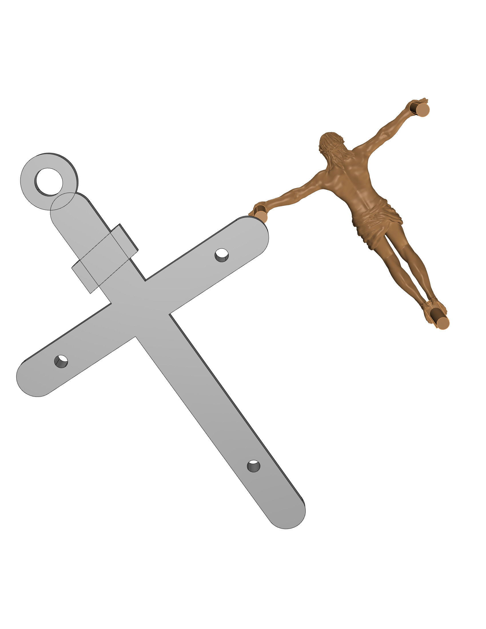 Cross jesus crucifix 3D print model_14