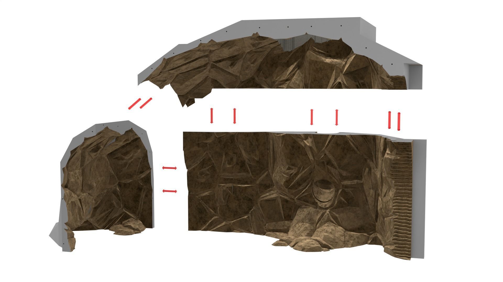 Jabbas Throne Room - Set 9 - Rancor Cave 1-12 scale Blackseries 3D print model_34