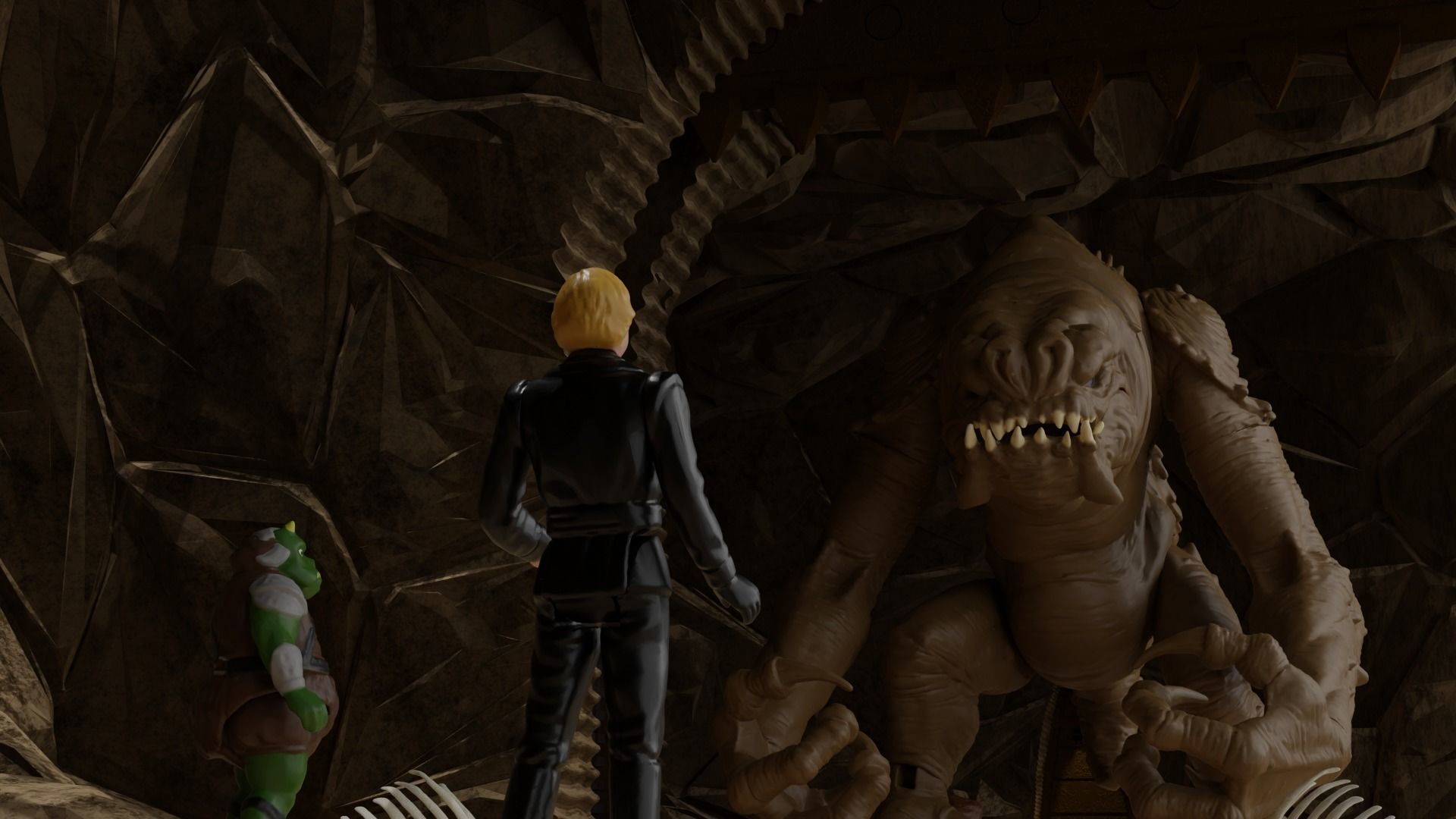 Jabbas Throne Room - Set 9 - Rancor Cave 1-12 scale Blackseries 3D print model_10