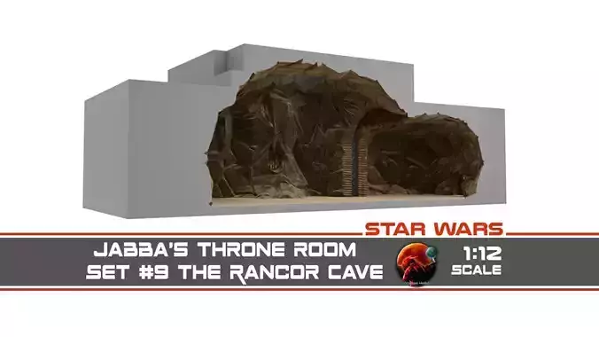 Jabbas Throne Room - Set 9 - Rancor Cave 1-12 scale Blackseries 3D print model