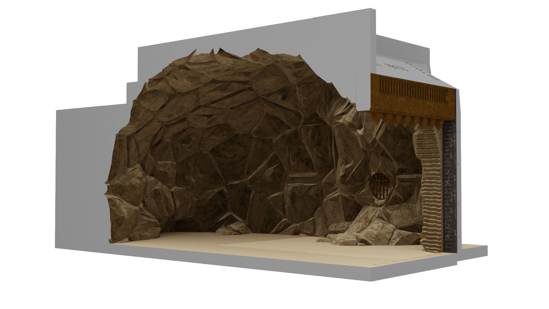Jabbas Throne Room - Set 9 - Rancor Cave 1-12 scale Blackseries 3D print model_21
