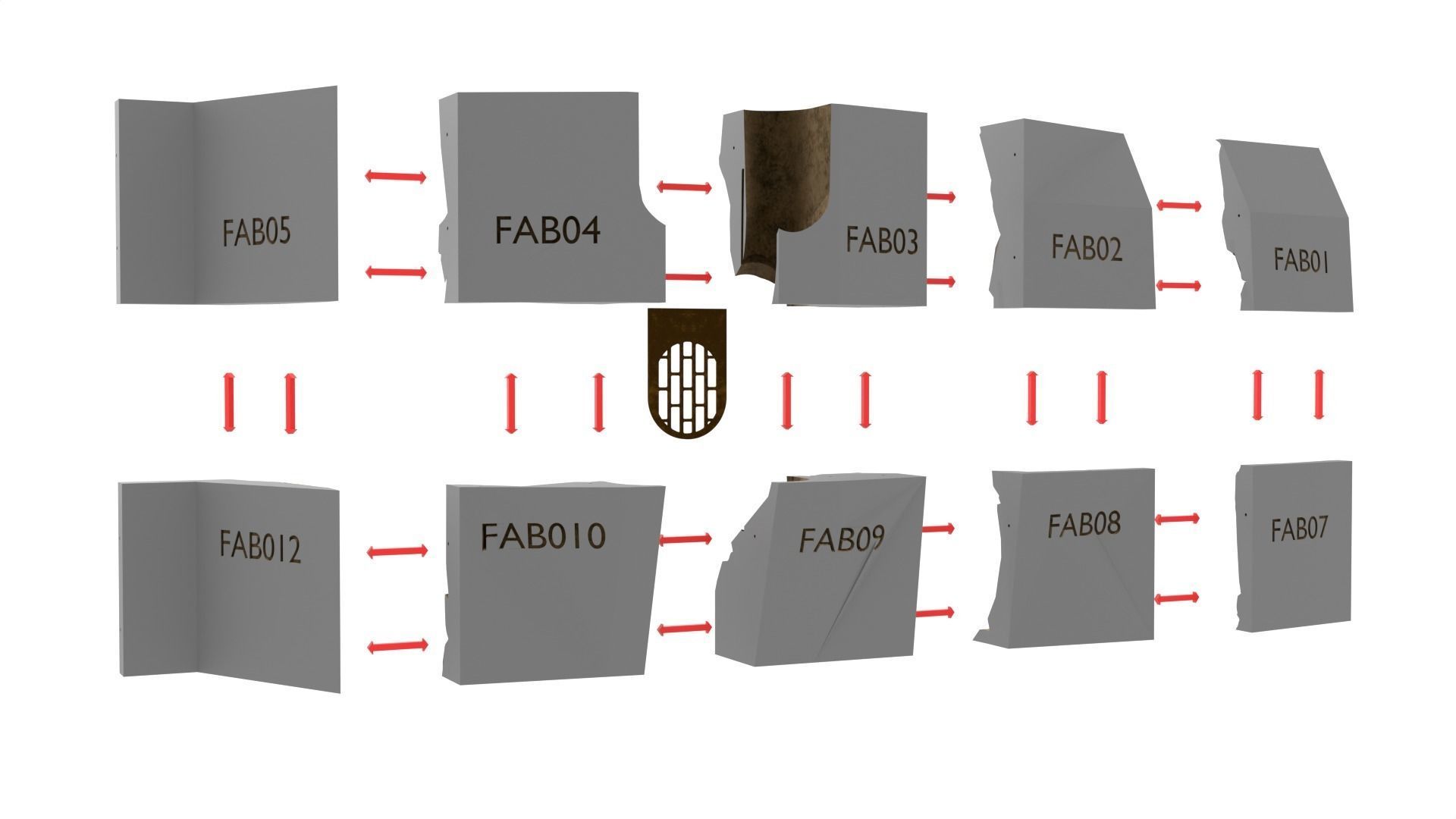 Jabbas Throne Room - Set 9 - Rancor Cave 1-12 scale Blackseries 3D print model_29