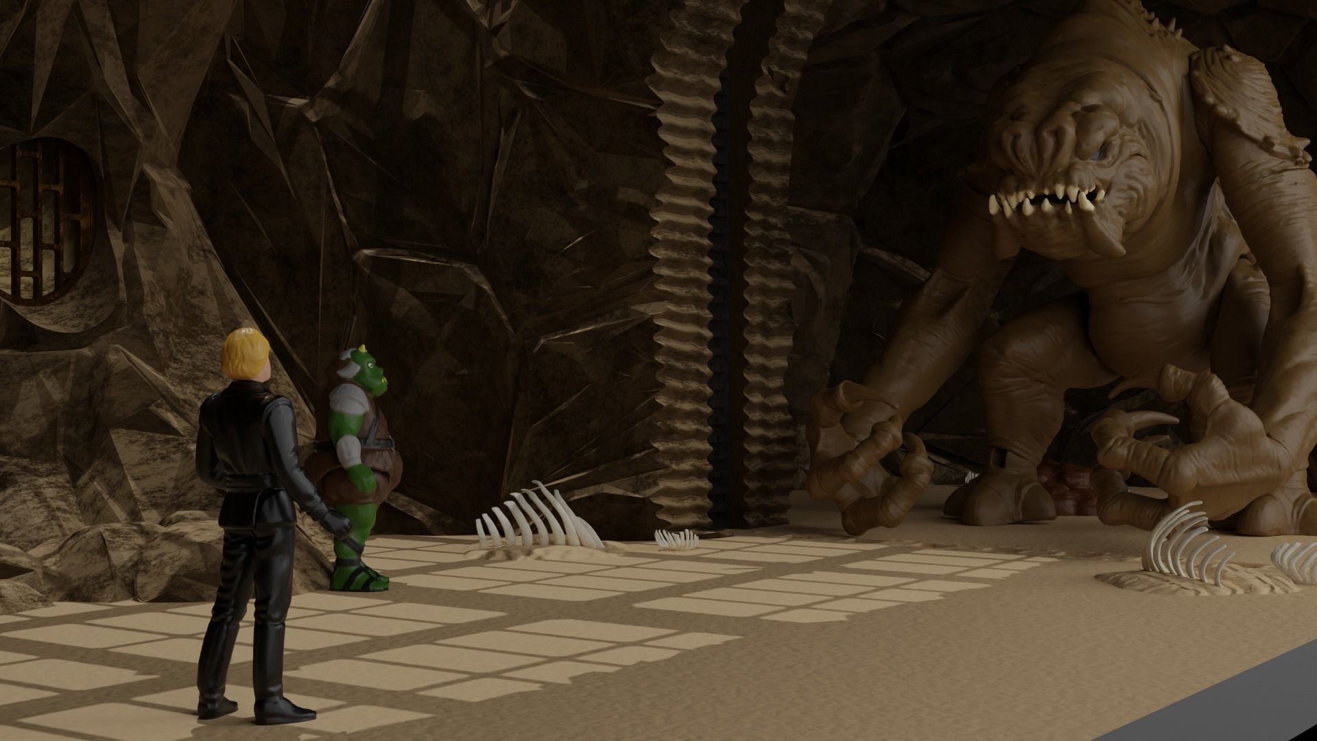 Jabbas Throne Room - Set 9 - Rancor Cave 1-12 scale Blackseries 3D print model_9