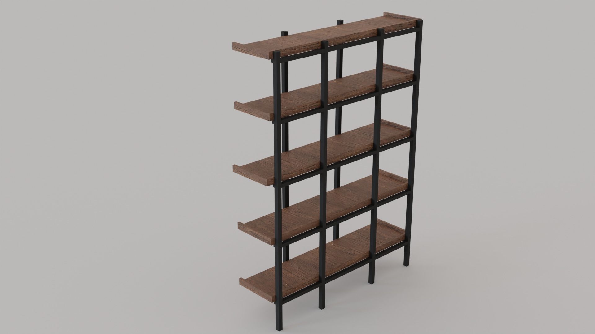Bookshelf for Low Poly Games Free low-poly 3D model_3