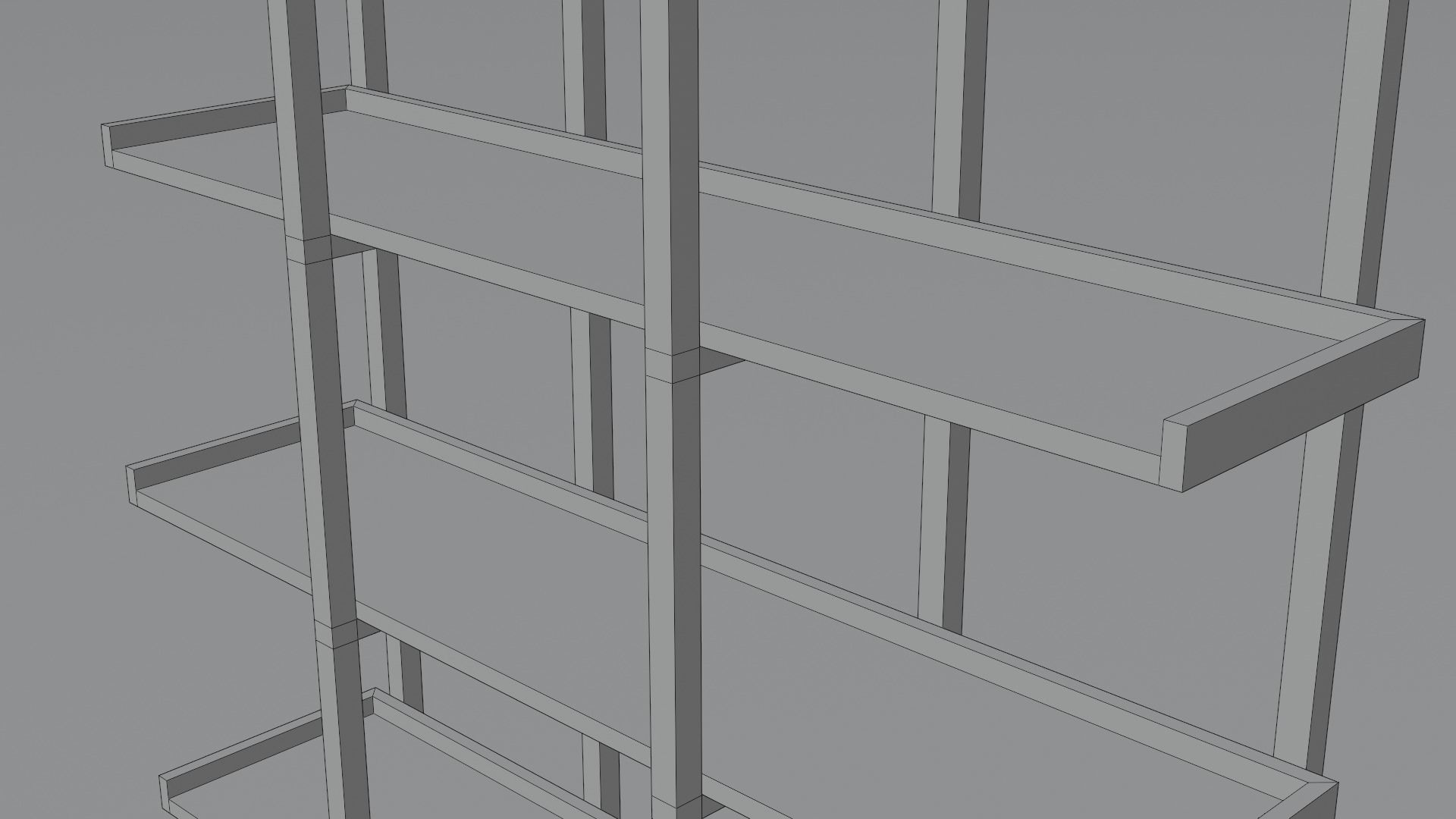 Bookshelf for Low Poly Games Free low-poly 3D model_7
