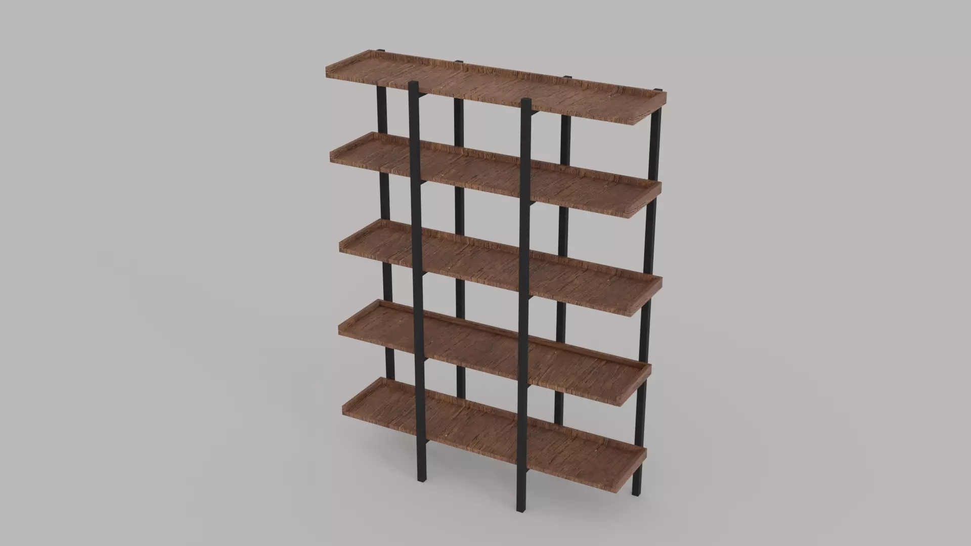 Bookshelf for Low Poly Games Free low-poly 3D model_0