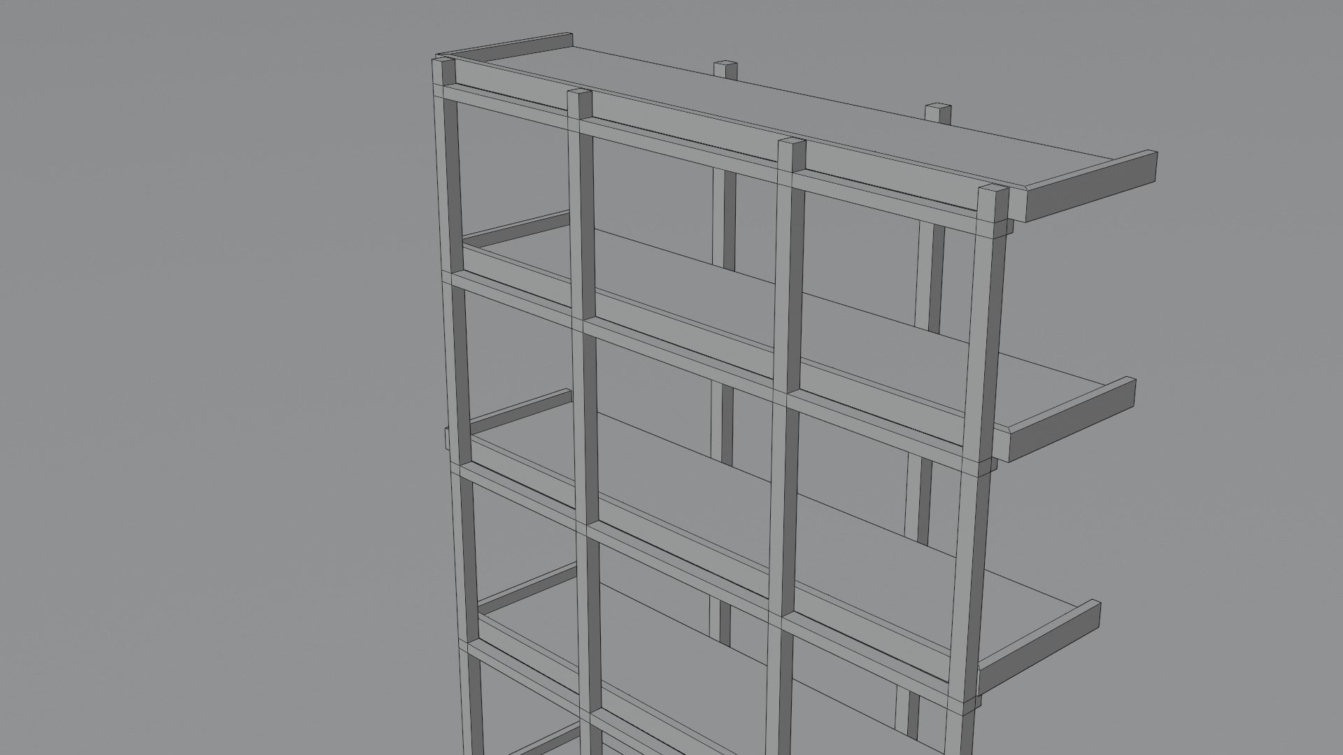 Bookshelf for Low Poly Games Free low-poly 3D model_6