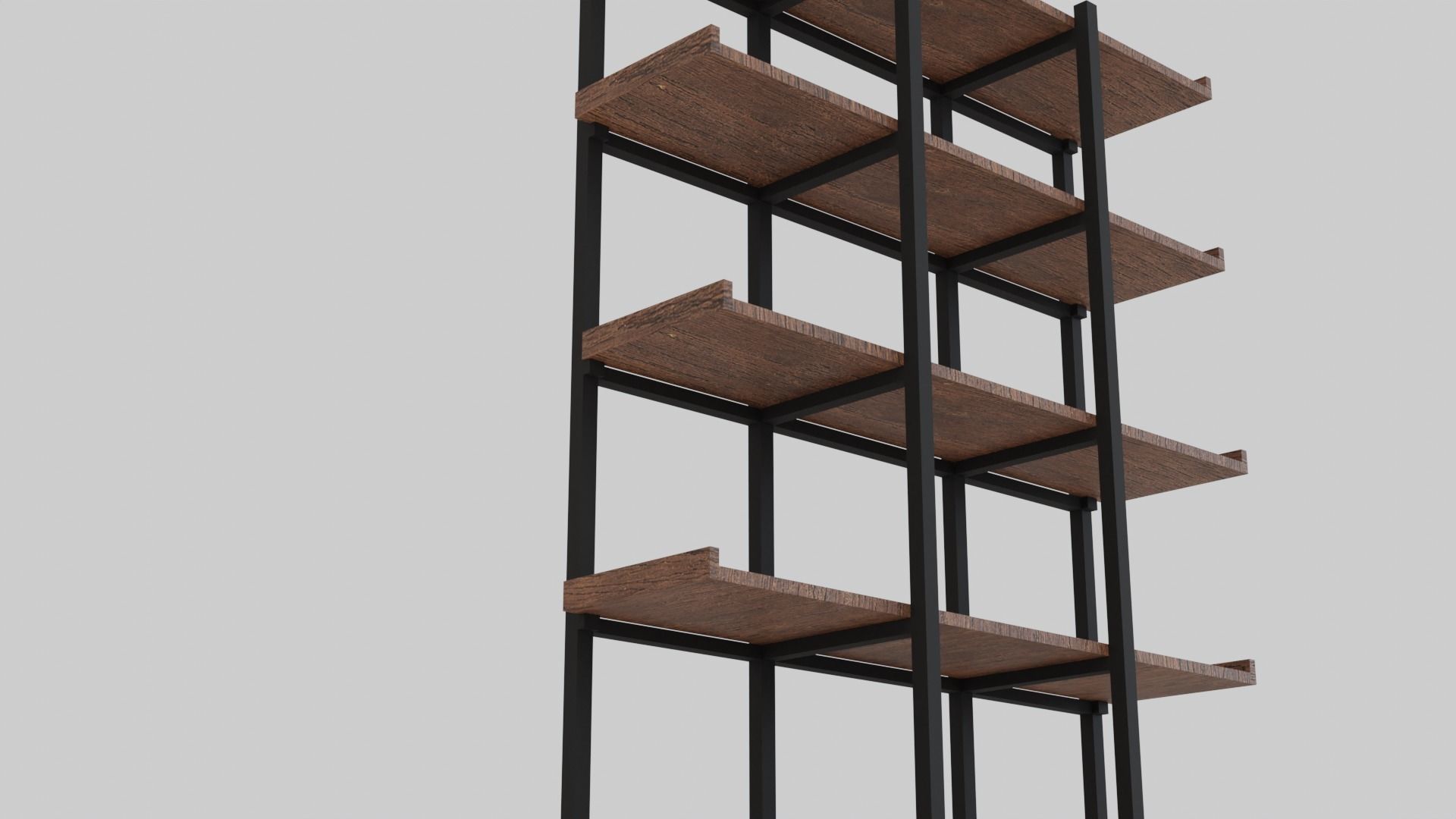 Bookshelf for Low Poly Games Free low-poly 3D model_2