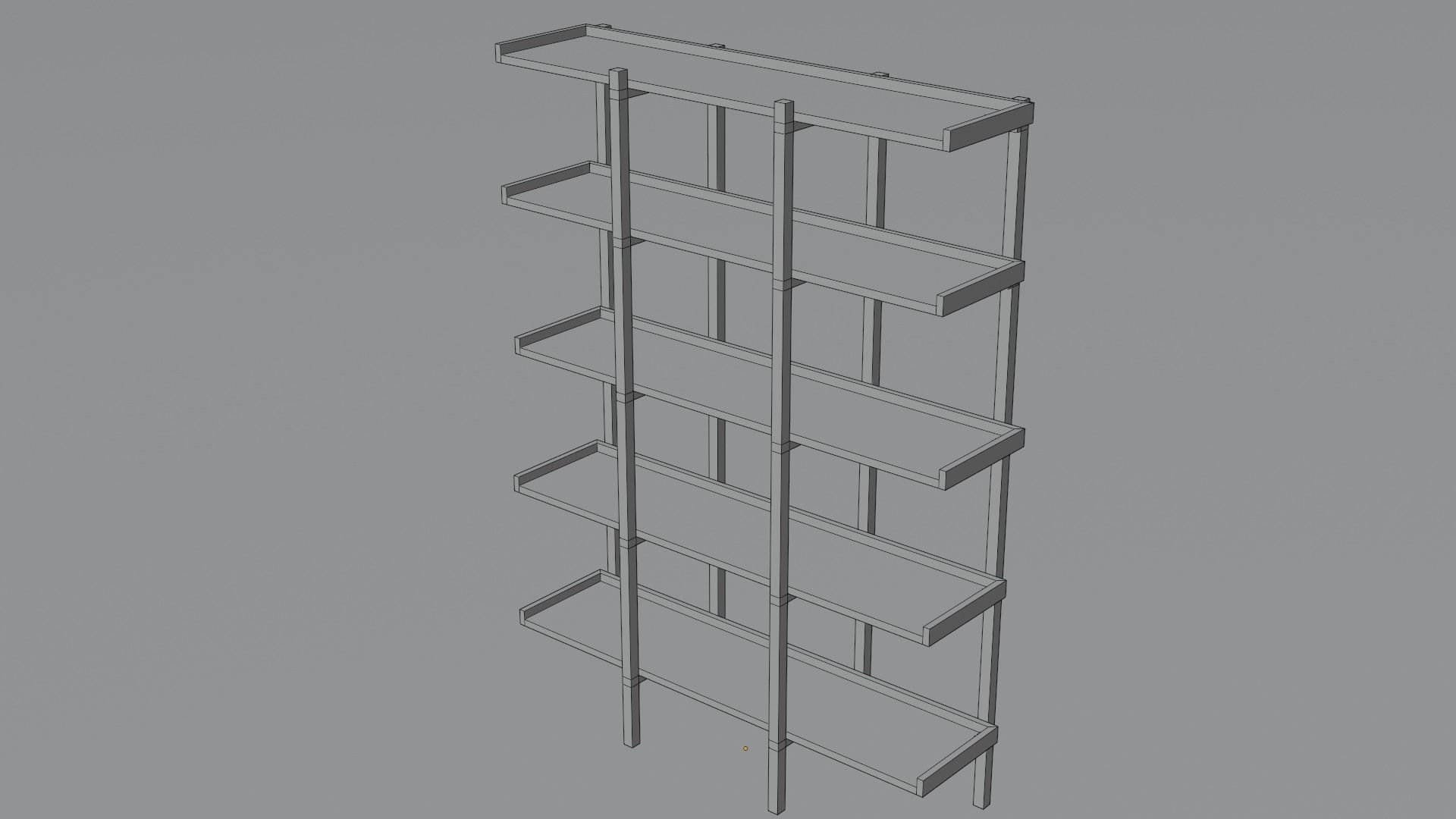 Bookshelf for Low Poly Games Free low-poly 3D model_5