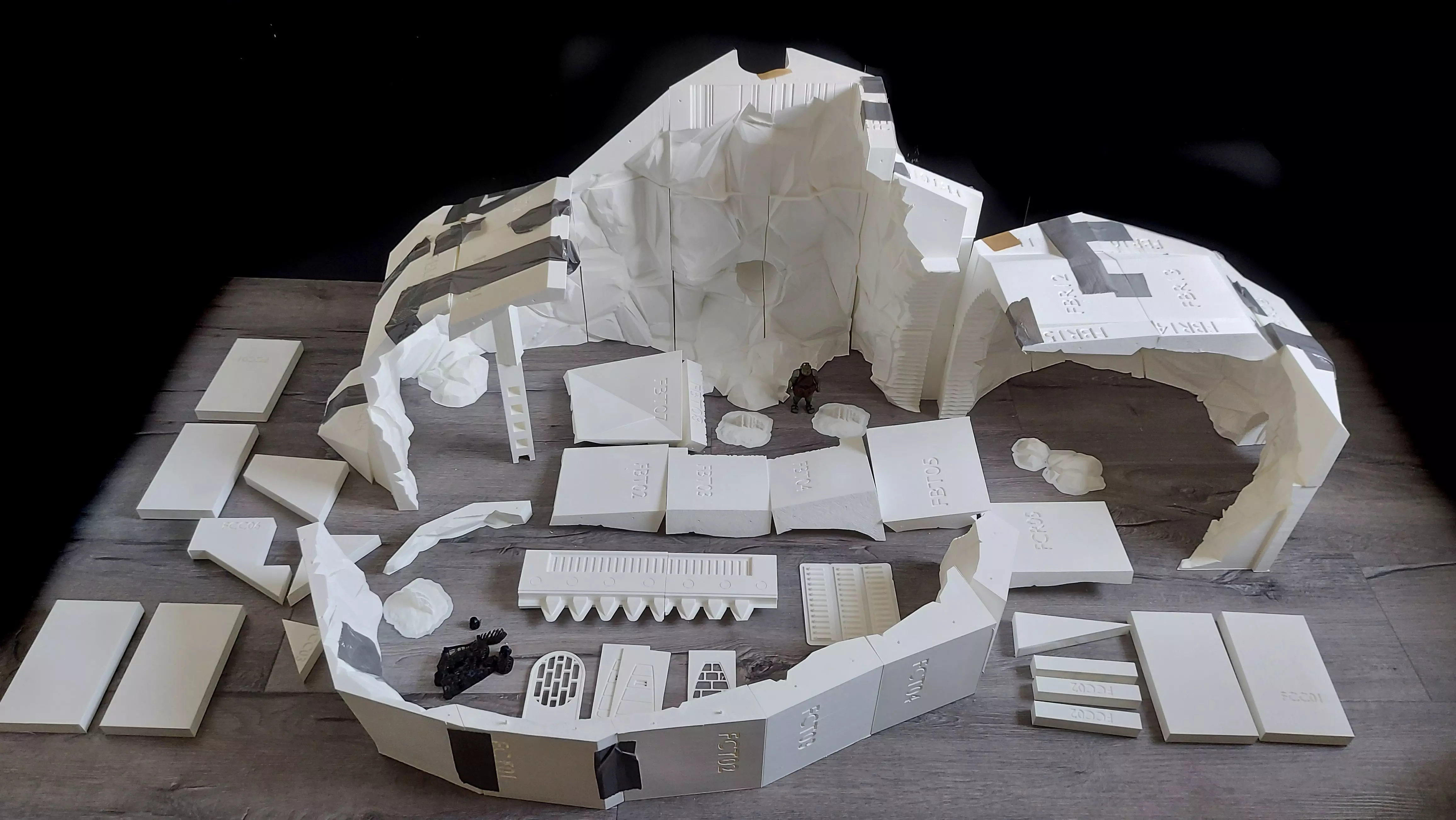 Jabbas Throne Room - Set 9 - Rancor Cave 1-6 scale Hottoys 3D print model_60