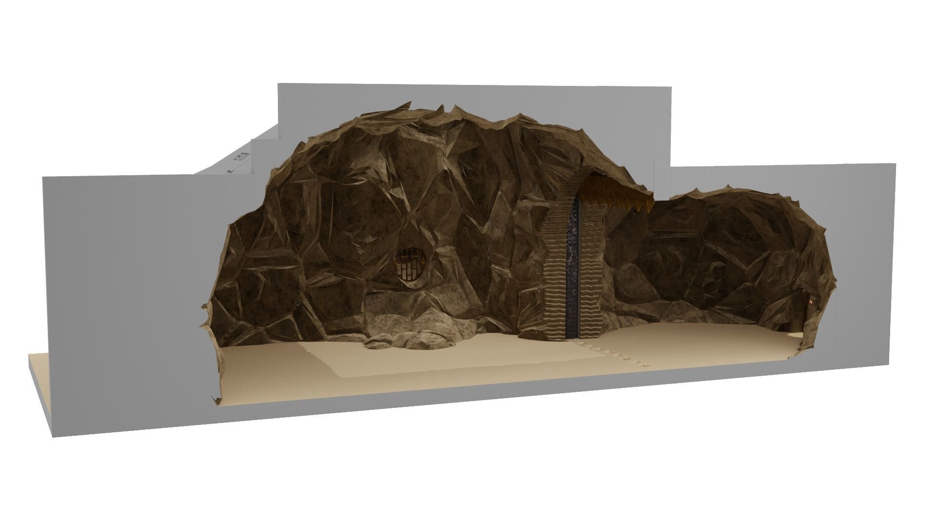 Jabbas Throne Room - Set 9 - Rancor Cave 1-6 scale Hottoys 3D print model_23