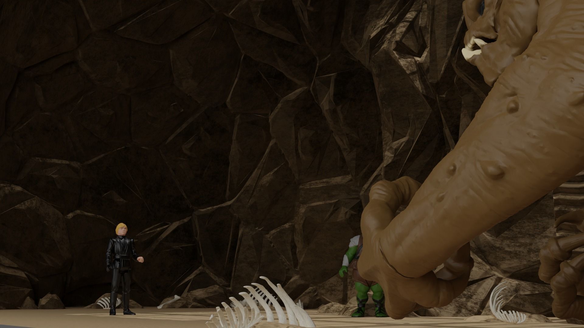 Jabbas Throne Room - Set 9 - Rancor Cave 1-6 scale Hottoys 3D print model_13