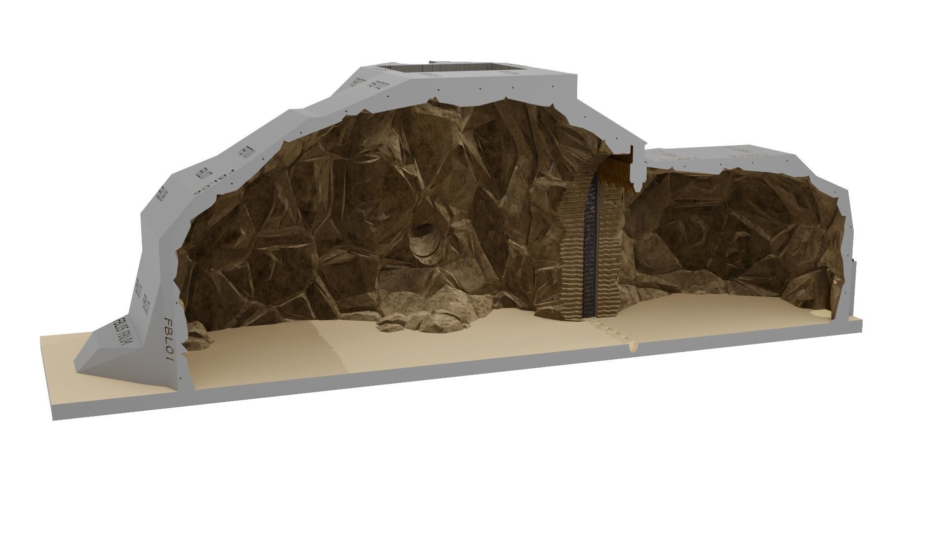 Jabbas Throne Room - Set 9 - Rancor Cave 1-6 scale Hottoys 3D print model_21