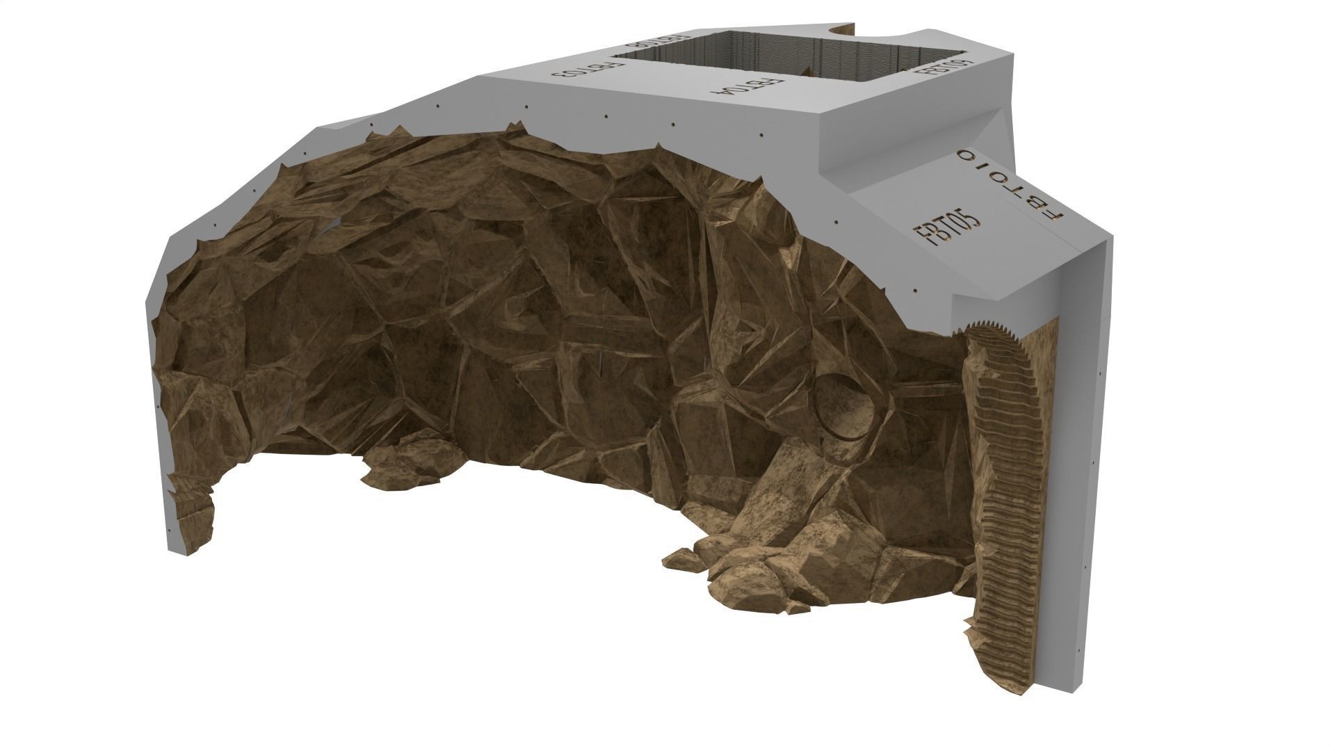 Jabbas Throne Room - Set 9 - Rancor Cave 1-6 scale Hottoys 3D print model_52