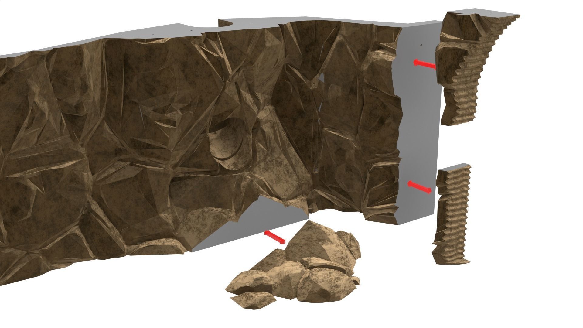 Jabbas Throne Room - Set 9 - Rancor Cave 1-6 scale Hottoys 3D print model_49