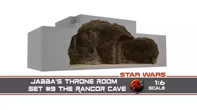 Jabbas Throne Room - Set 9 - Rancor Cave 1-6 scale Hottoys 3D print model