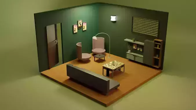 isometric living room