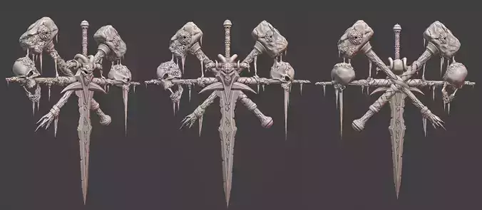 Warcraft Undead Scourge Crest STL 3D model