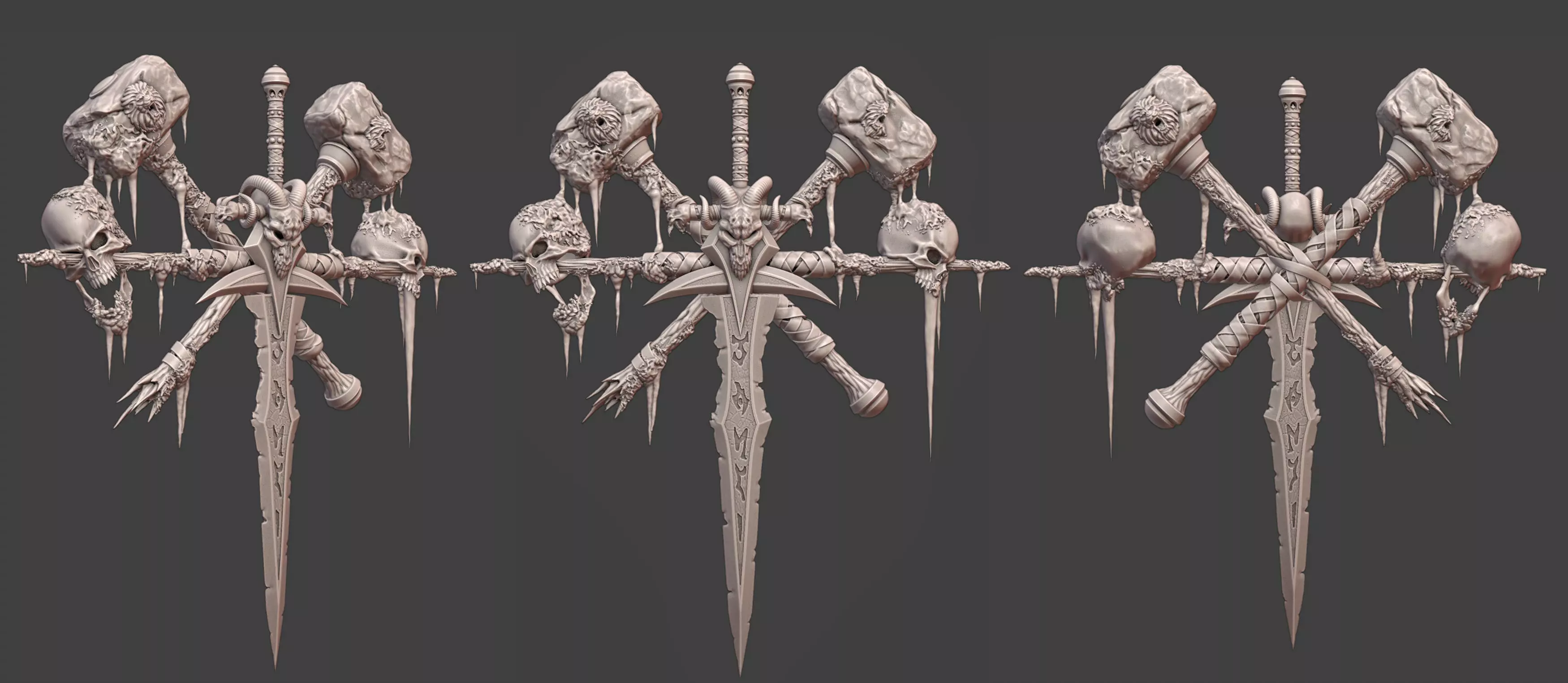 Warcraft Undead Scourge Crest STL 3D model_0