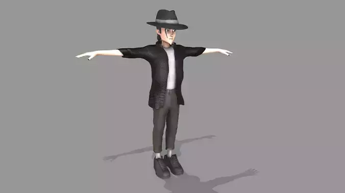 Michael Jackson Animated Character  Low-poly 3D model