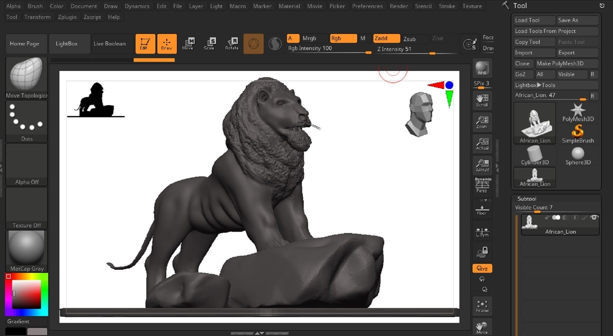 Lionn lion on rock 3D model_13