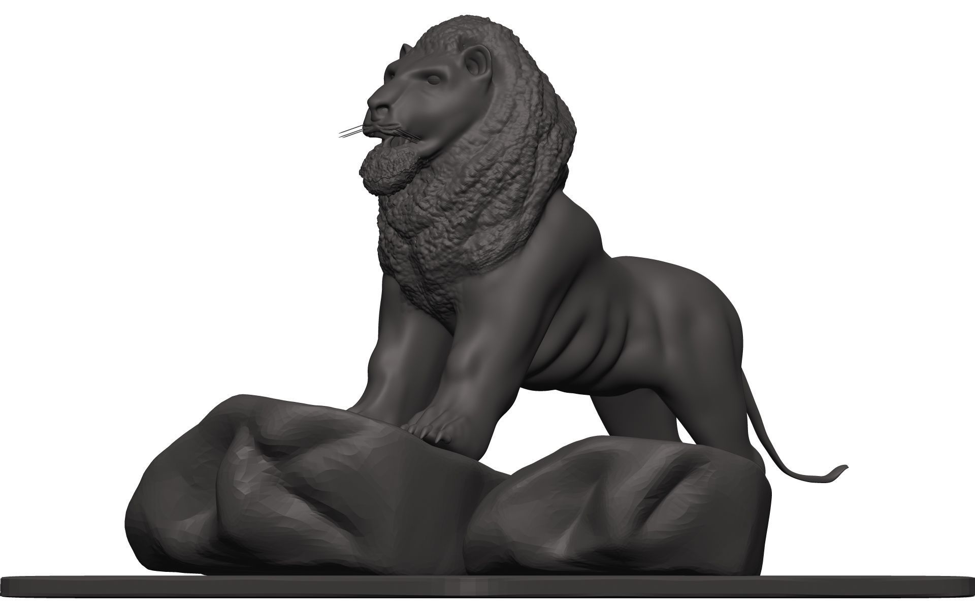Lionn lion on rock 3D model_2