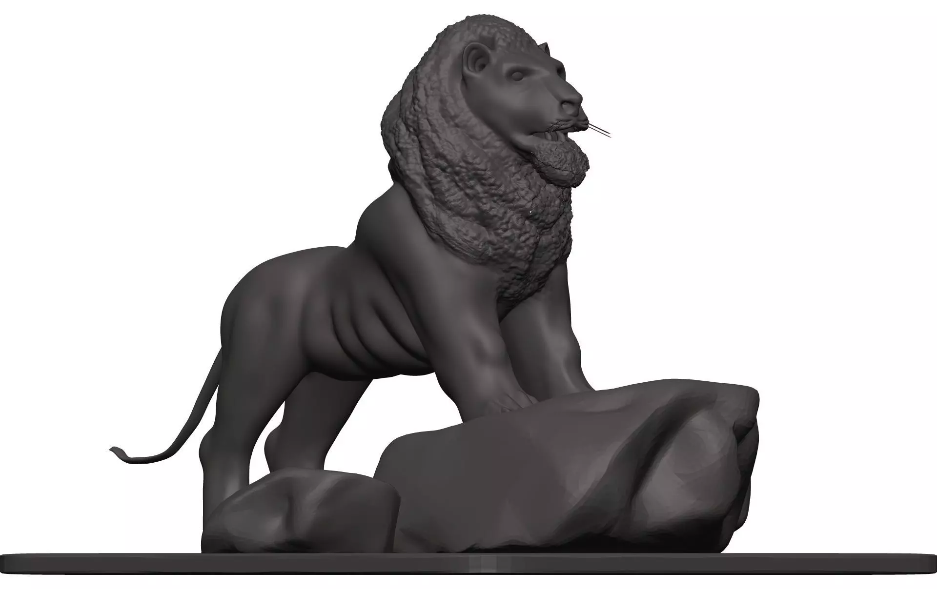 Lionn lion on rock 3D model_0