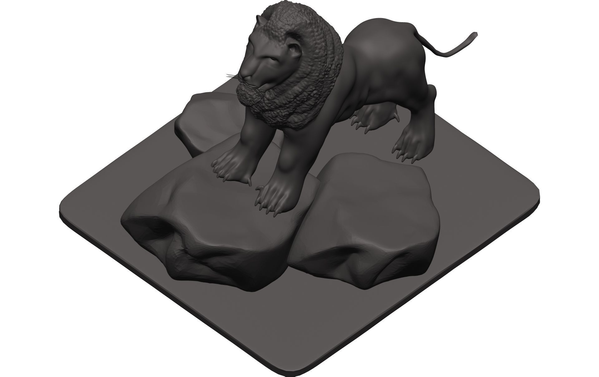 Lionn lion on rock 3D model_10