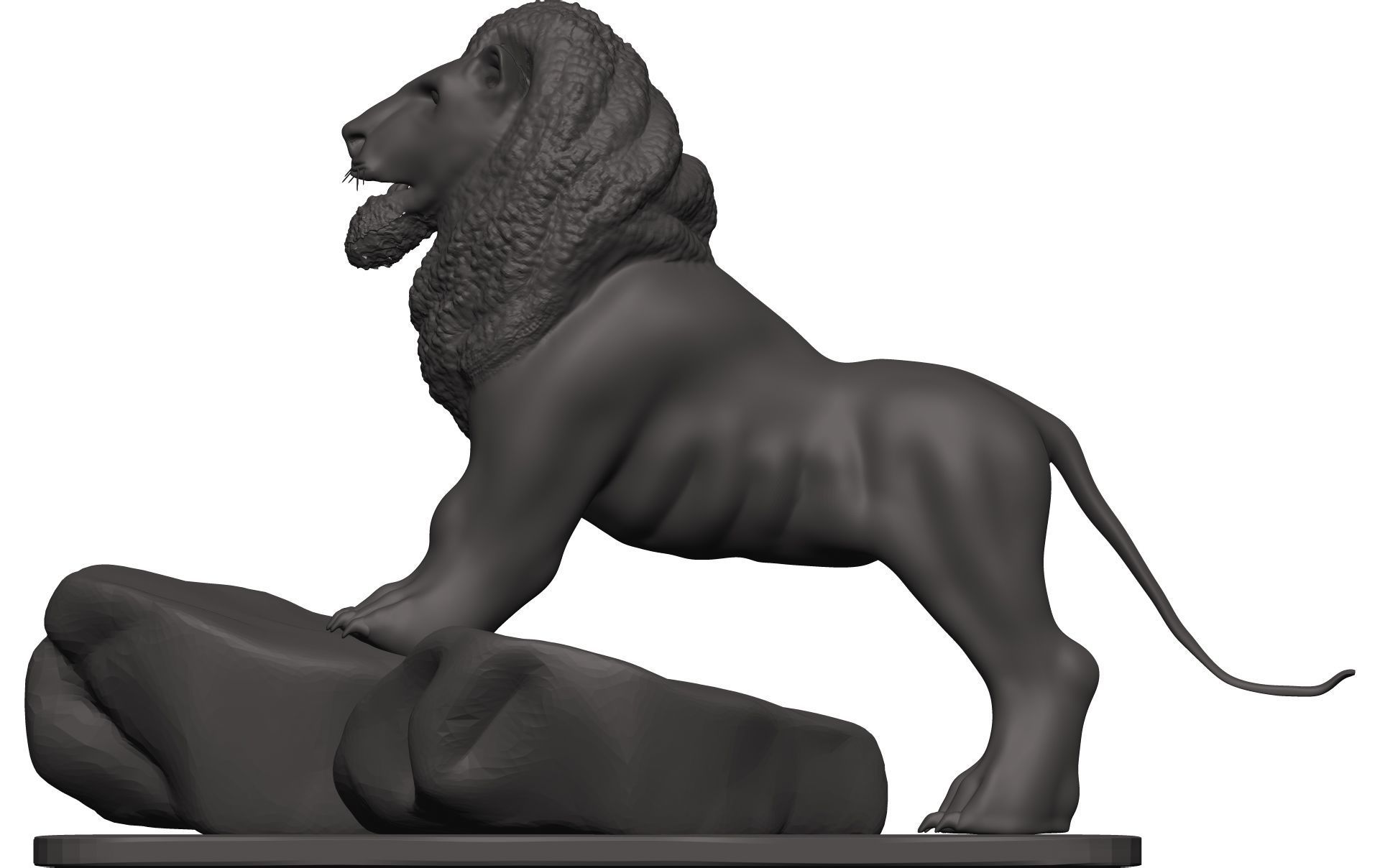 Lionn lion on rock 3D model_3