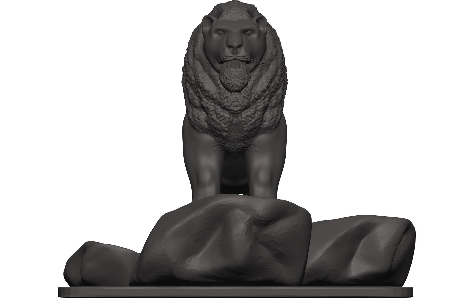 Lionn lion on rock 3D model_1