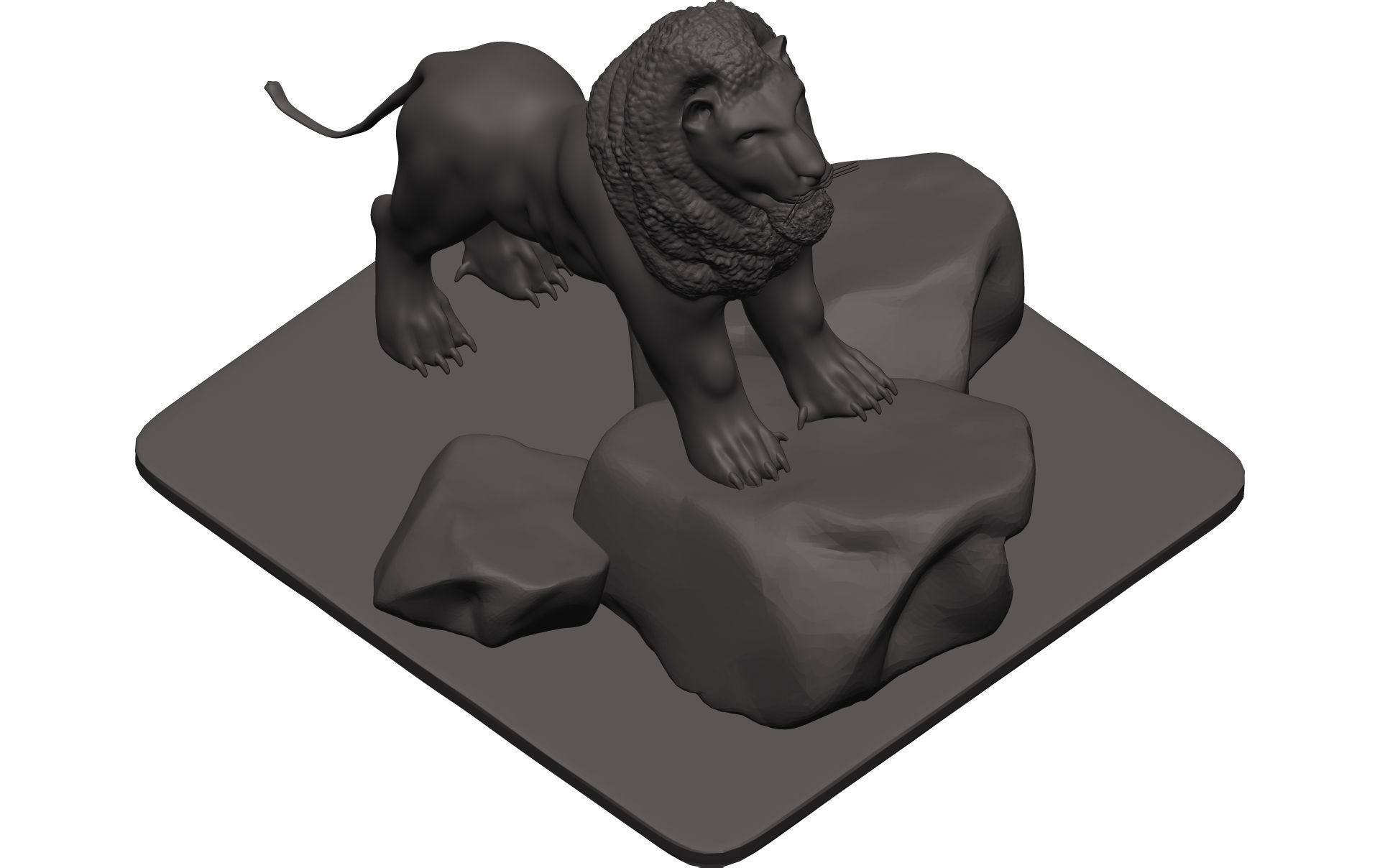 Lionn lion on rock 3D model_8