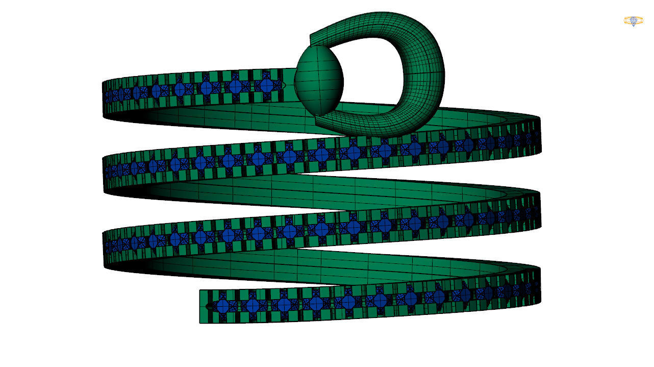 Spiral diamond ring stl file 3D print model_9