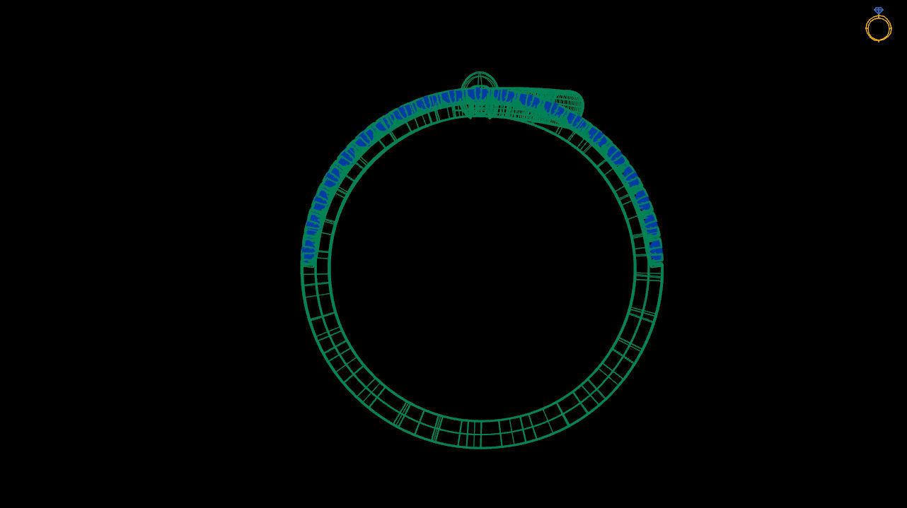 Spiral diamond ring stl file 3D print model_7