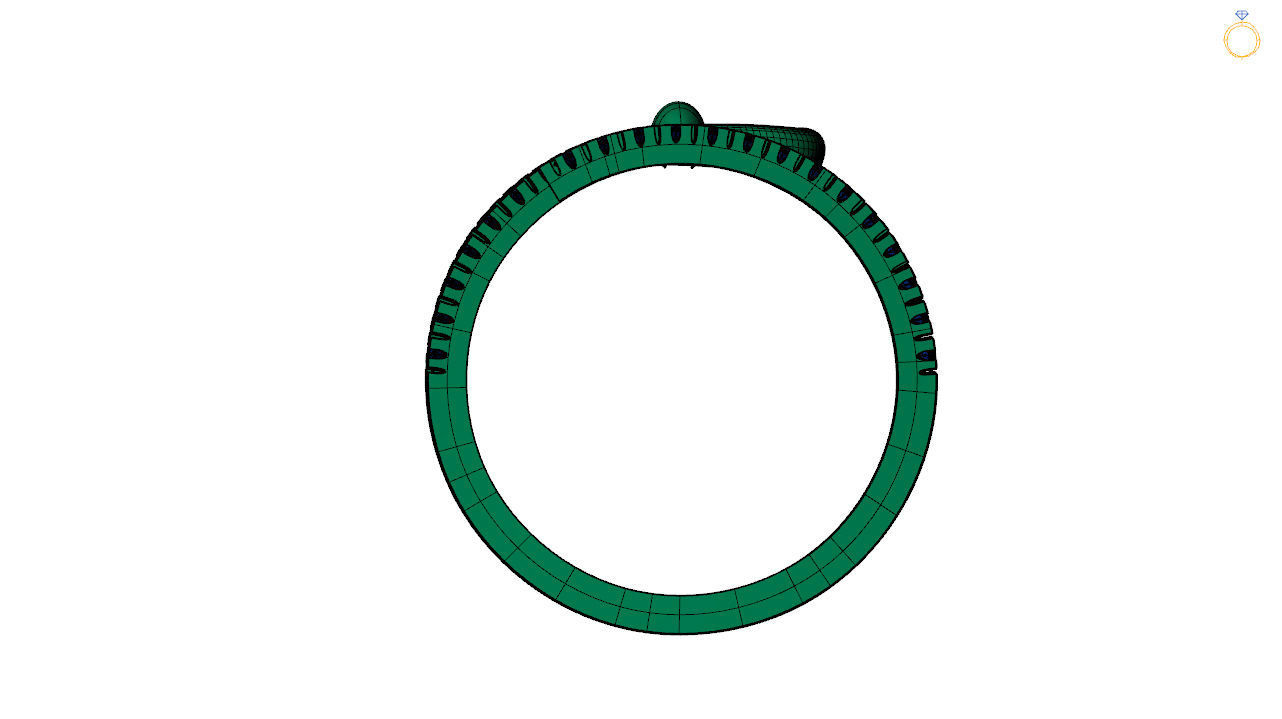Spiral diamond ring stl file 3D print model_11