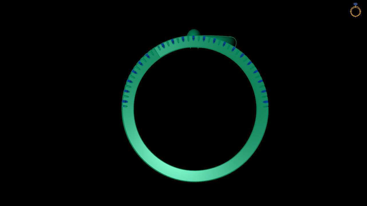 Spiral diamond ring stl file 3D print model_4