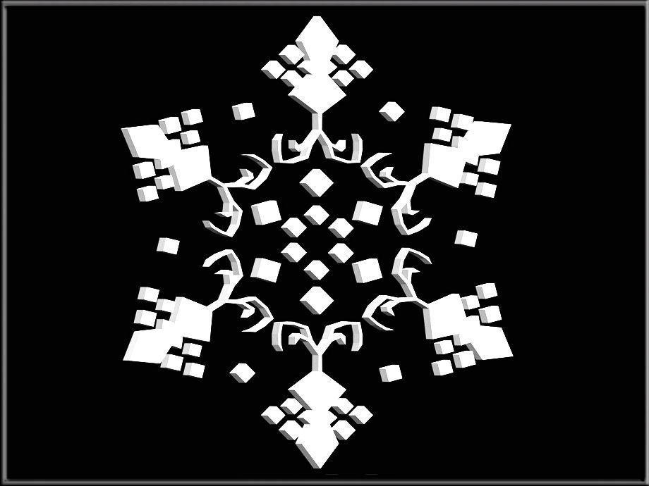 Snowflake 12 Low-poly 3D model_2