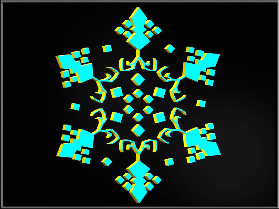 Snowflake 12 Low-poly 3D model_3